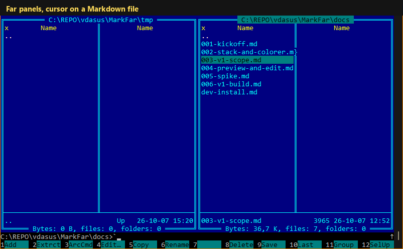MarkFar: предпросмотр Markdown в Far Manager